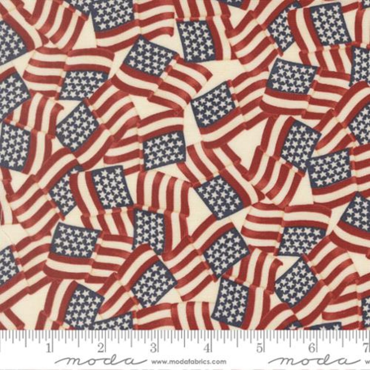 Fabric Moda Parchment Waving Flags America 250 Years by the Quarter Yard 56180-11